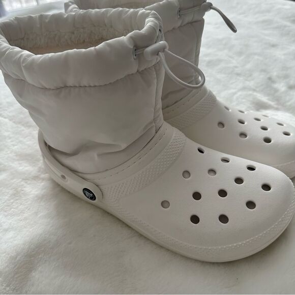 CROCS Classic Lined Neo Puff Boots White Women’s Size 10 - Picture 5 of 11